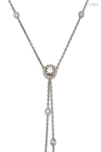 A diamond tassel necklace