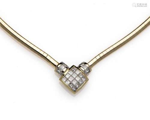 A 14k gold diamond necklace