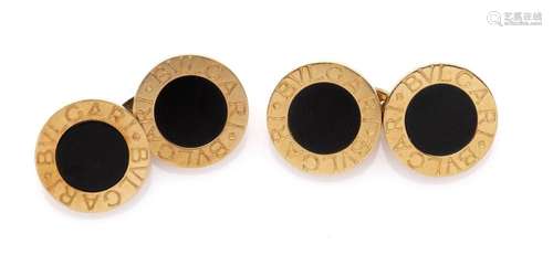 A pair of 18k gold cufflinks, Bulgari