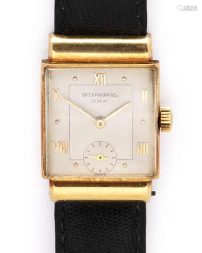 An 18k gold gentlemen s wristwatch, by Patek Philippe