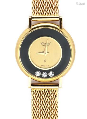 An 18k gold lady s diamond wristwatch, by Chopard