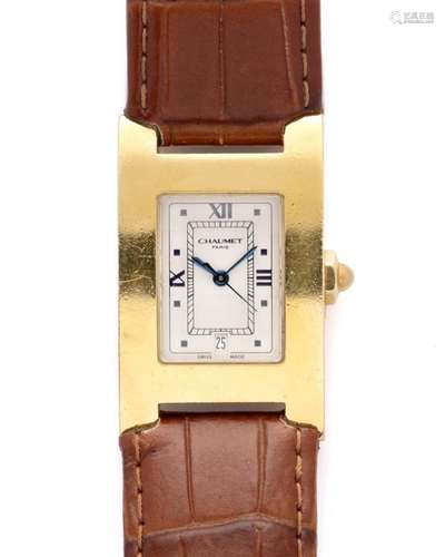 An 18k gold lady s wristwatch, by Chaumet