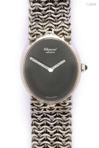 An 18k white gold lady s wristwatch, by Chopard