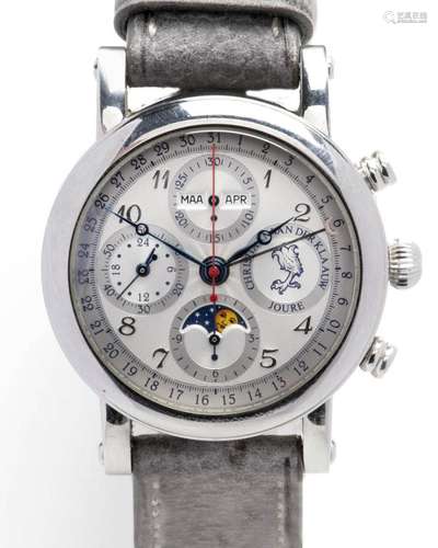 A steel gentlemen s wristwatch with chronograph, by Christia...