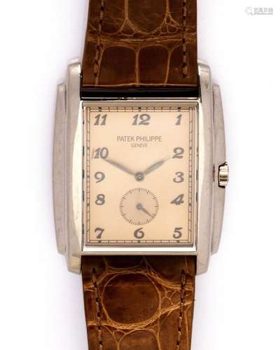 An 18k white gold gentlemen s wristwatch, by Patek Philippe