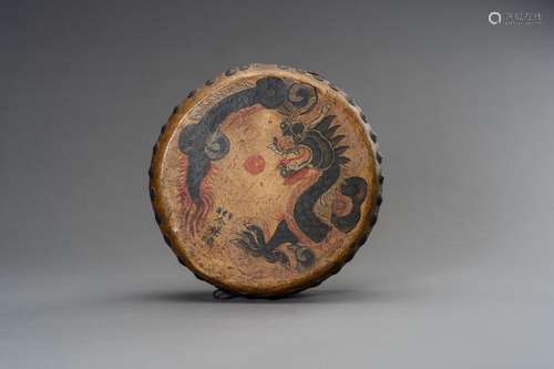 A HAND PAINTED BANGU BEIJING OPERA DRUM