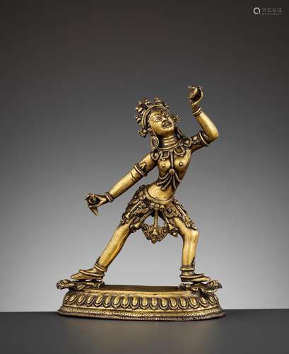 A GILT BRONZE FIGURE OF VAJRAYOGINI, 17TH-18TH CENTURY