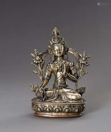 A BRONZE FIGURE OF TARA