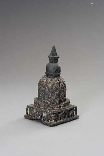 A SEGMENTED STONE STUPA, 12th - 13th CENTURY