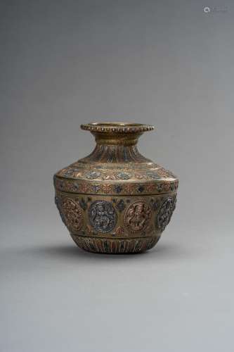 A MIXED-METAL LOTA VESSEL, 1900s