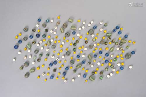 A COLLECTION WITH 200 !! ANCIENT GLASS BEADS