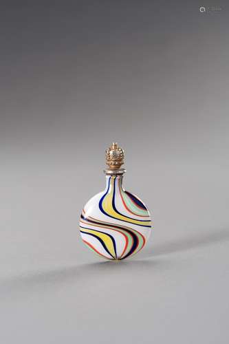 A FRENCH SWIRL GLASS SNUFF BOTTLE, 19TH CENTURY