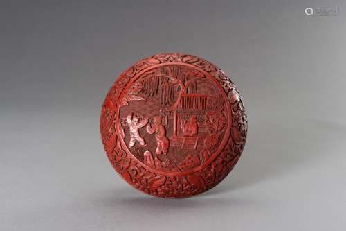 A RED LACQUER 'BOYS' BOX AND COVER, 1900s