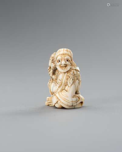 Ɏ HIDEMASA: AN IVORY NETSUKE OF GAMA SENNIN