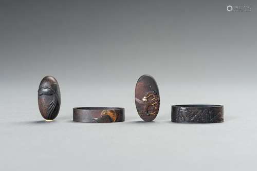 A SET OF TWO FUCHI AND TWO KASHIRA