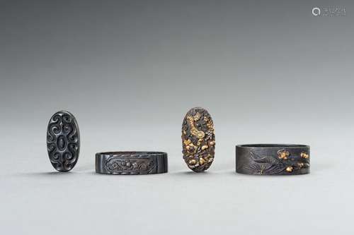 A SET OF TWO FUCHI AND TWO KASHIRA