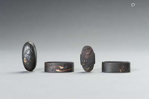 A SET OF TWO FUCHI AND TWO KASHIRA