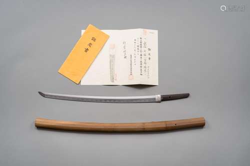 KOJYURO SUKEMUNE: A WAKIZASHI IN SHIRASAYA WITH NBTHK TOROKU...