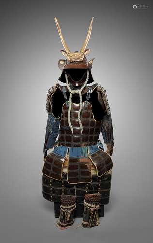 A SUIT OF ARMOR WITH EBOSHI KABUTO