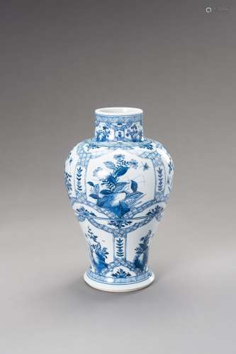 A BLUE AND WHITE MEI PING, QING DYNASTY
