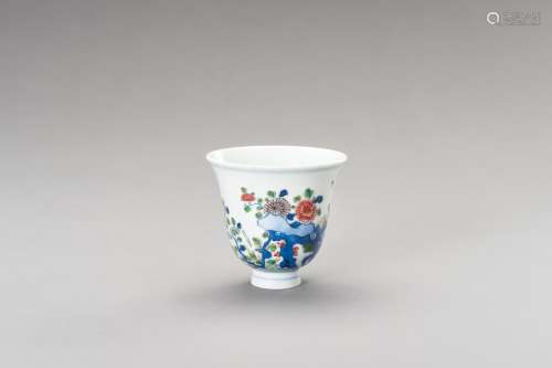 A POLYCHROME BELL-SHAPED CUP, QING DYNASTY