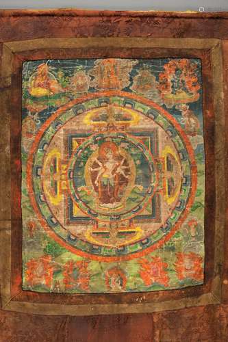 A THANGKA OF EIGHT-ARMED ARYA TARA, 17TH - 18TH CENTURY