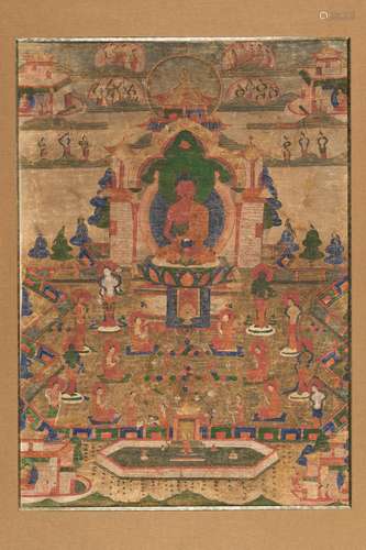 A THANGKA OF BUDDHA AMITHABA