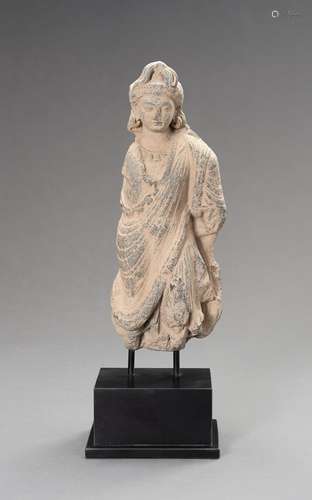 A GANDHARAN SCHIST FIGURE OF A YOUTHFUL BODHISATTVA