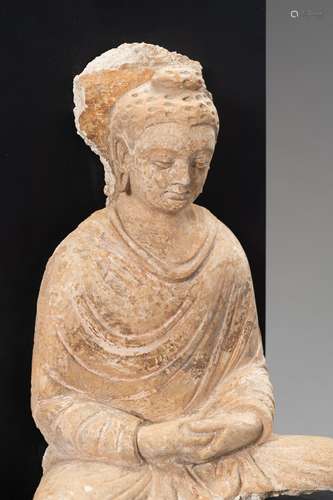 A STUCCO FIGURE OF BUDDHA, GANDHARA