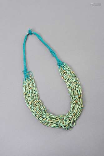 AN ANCIENT BACTRIAN TURQUOISE BEAD NECKLACE