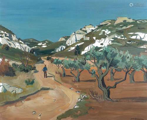 Yves BRAYER (1907-1990) <br />
Les Baux de Provence<br />
Hu...