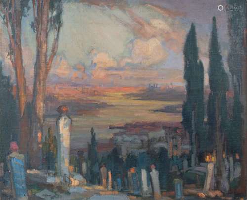 Charles FOUQUERAY (1869/72-1956)<br />
Paysage crépusculaire...