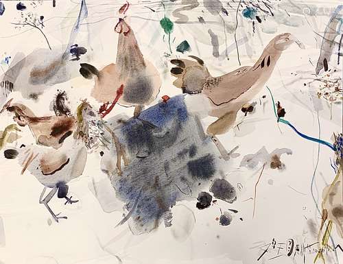 黄小华油画《鸡王图》