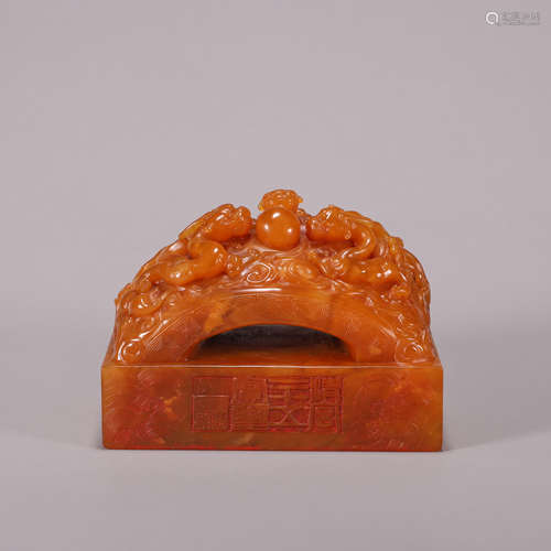 Carved Tianhuang Stone Dragon Seal