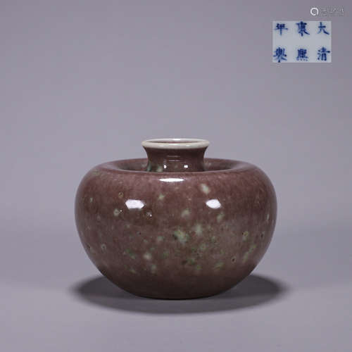 Peach Bloom-Glaze Apple-Form Waterpot