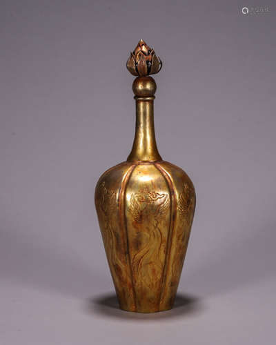 Gilt Bronze Phoenix-Bird Vase