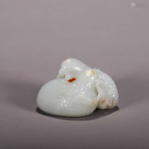 Carved Hetian Jade Quail Ornament