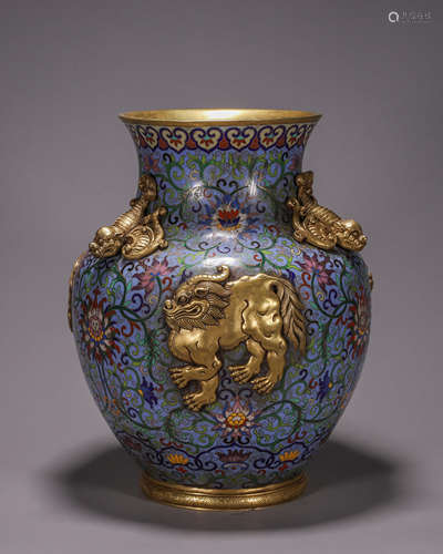 Cloisonne Enamel Mythical Beast Zun