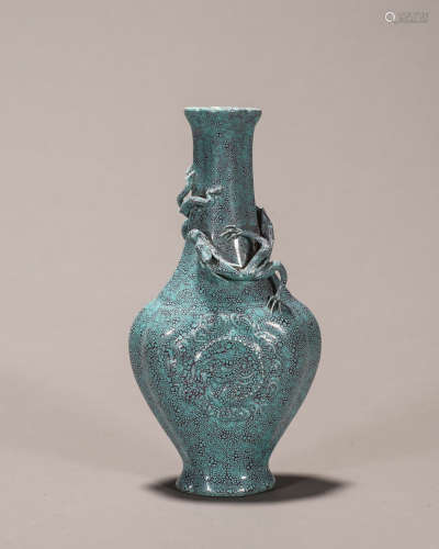 Yijun Glaze Applique Decorated Dragon Vase