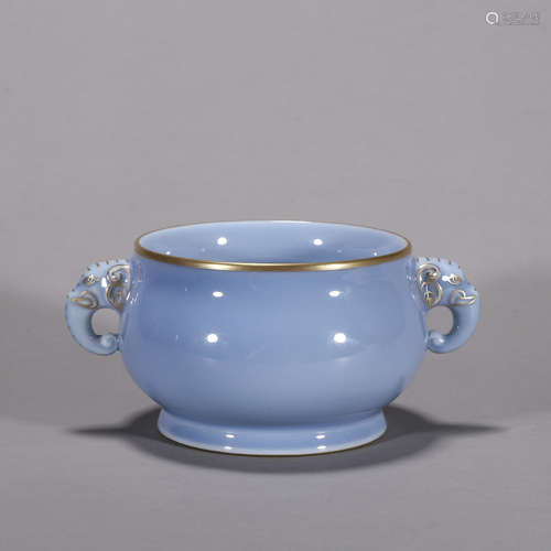 Lavender-Blue Glaze Elephant-Eared Washer