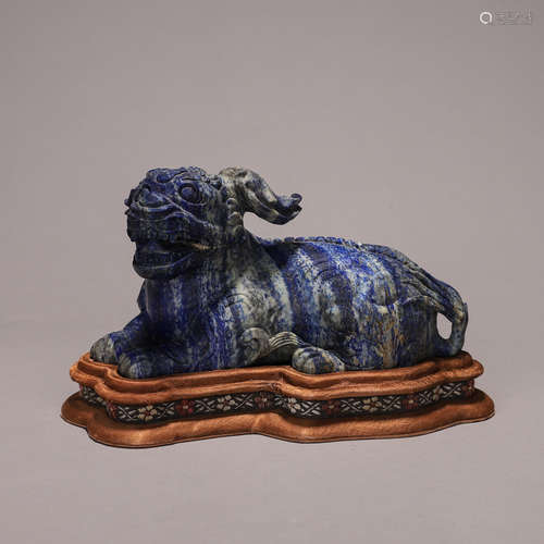 Carved Lapis Lazuli Mythical Beast