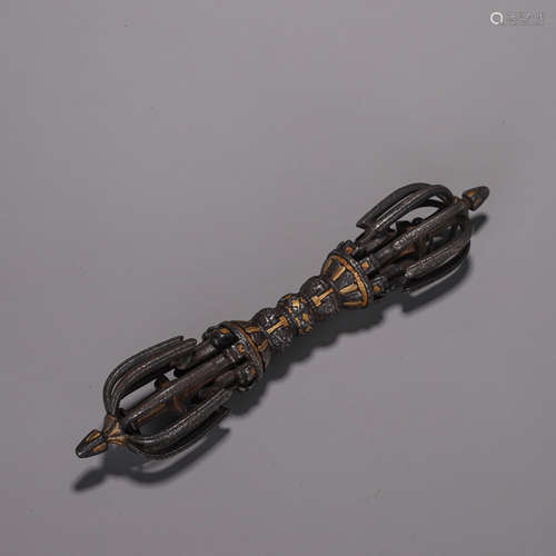 Gold Inlaying Iron Nine-Segment Vajra