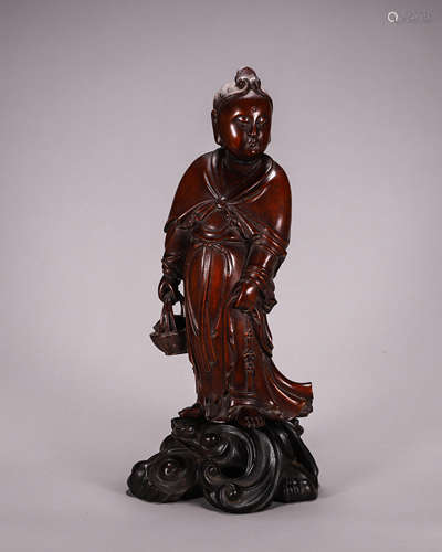 Carved Boxwood Figure of Guanyin