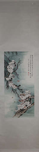 Chinese Cat Painting on Paper, Sun Jusheng Mark