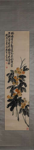 Chinese Loquat Painting on Paper, Wu Changshuo Mark