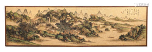 Chinese Landscape Painting Paper Hand Scroll, Huang Binhong ...