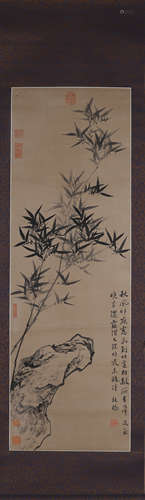 Chinese Bamboo Painting on Paper, Zheng Banqiao Mark