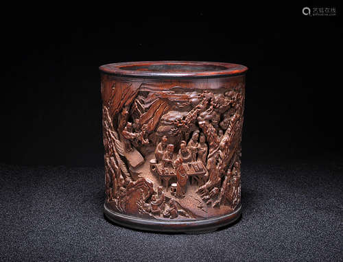 Carved Bamboo Brush Pot