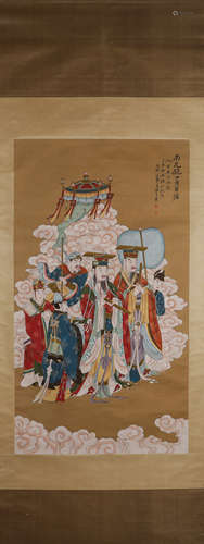 Chinese Guanyin Painting on Silk, Zhang Daqian Mark