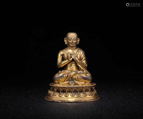 Gilt-Bronze Figure of Guru